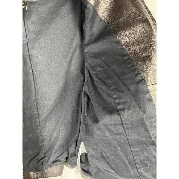 Banana Republic Cropped Leather Moto Jacket Black Size S - Picture 4 of 6